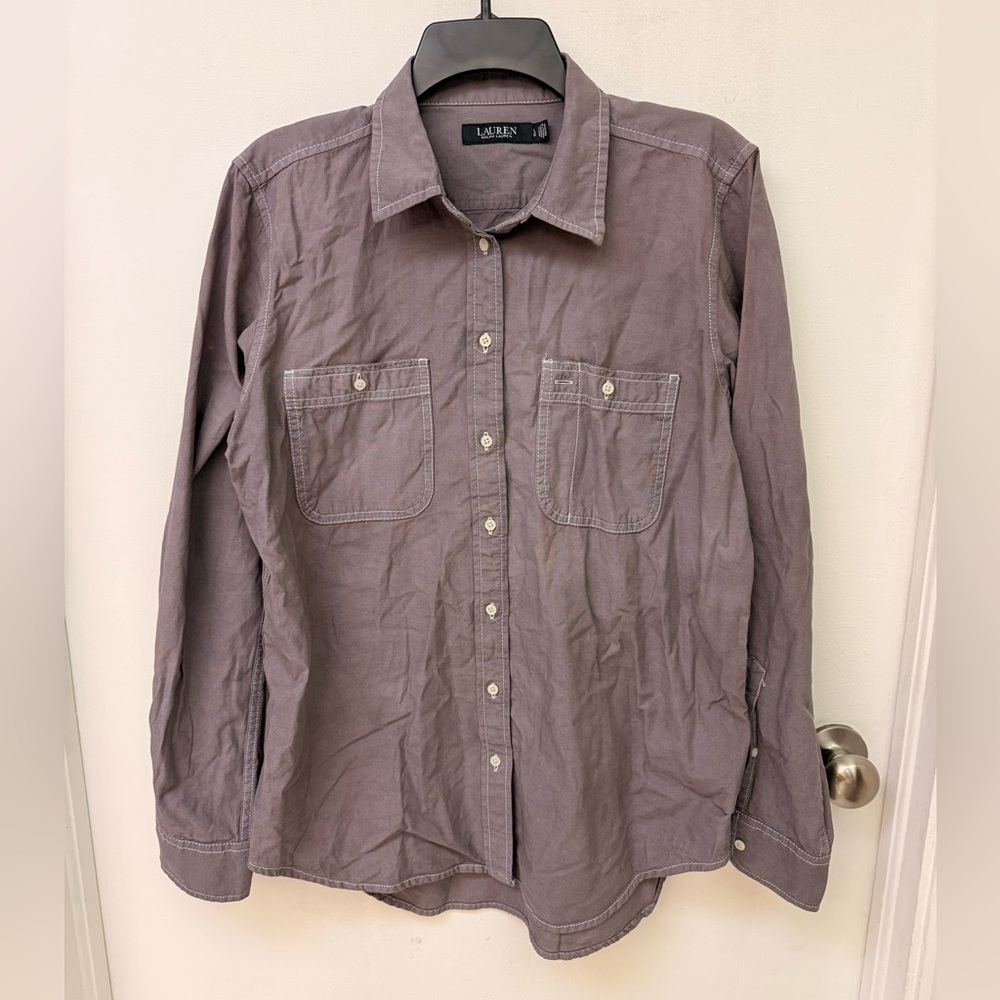 Ralph Lauren Men's Casual Button Down Shirt - Taupe Size L